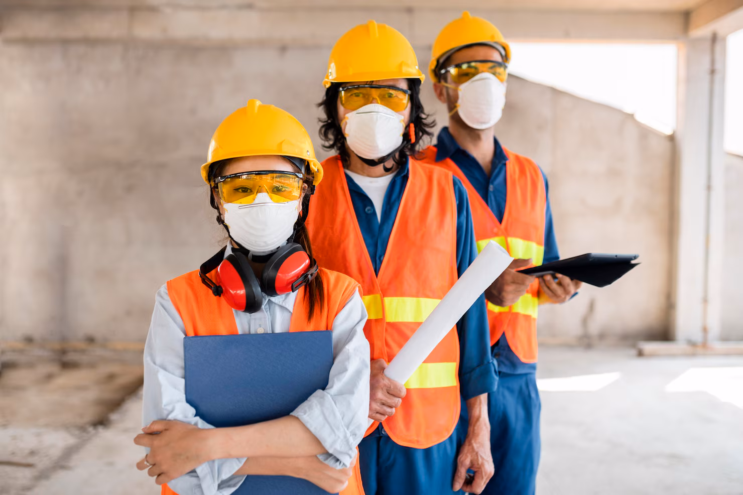 companeros equipo seguridad que trabajan planos 23 2148908431